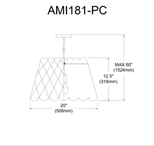 Dainolite AMI181-PC-2423 - 1LT Amirah Pendant Camelot Grey, Polished Chrome