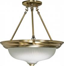 Nuvo 60/242 - 3-Light Semi Flush Mount Ceiling Light Fixture in Antique Brass Finish with Frosted Swirl Glass