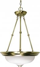 Nuvo 60/243 - 3-Light Small Hanging Pendant Light Fixture in Antique Brass Finish with Frosted Swirl Glass