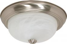 Nuvo 60/2622 - 2-Light Flush Mount Ceiling Light in Brushed Nickel Finish with Alabaster Glass and (2) 13W GU24