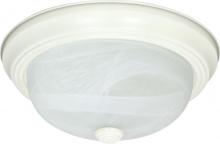 Nuvo 60/2631 - 3-Light Flush Mount Ceiling Light in Textured White Finish with Alabaster Mushroom Glass and (3) 13W