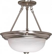 Nuvo 60/3185 - 2-Light Medium Semi Flush Light Fixture in Brushed Nickel Finish with Alabaster Glass and (2) 13W