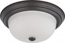 Nuvo 60/3336 - 2-Light 13" Flush Mount Ceiling Light in Mahogany Bronze Finish with Frosted White Glass and (2)