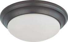 Nuvo 60/3366 - 2-Light Twist & Lock Dome Medium Flush Mount Ceiling Light in Mahogany Bronze Finish with Frosted