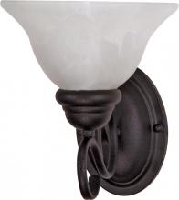 Nuvo 60/387 - Castillo - 1 Light Wall Sconce with Alabaster Swirl Glass - Textured Flat Black Finish