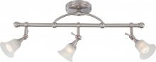 Nuvo 60/4154 - Surrey - 3 Light Fixed Track Bar with Frosted Glass - Brushed Nickel Finish