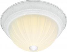 Nuvo 60/445 - 3-Light 15" Dome Flush Mount Ceiling Light in White Finish with Frosted Melon Glass and (3) 13W