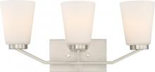 Nuvo 60/6243 - Nome - 3 Light Vanity with Satin White Glass - Brushed Nickel Finish
