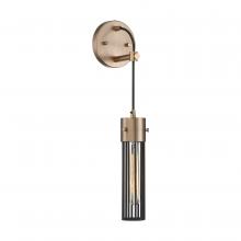 Nuvo 60/6611 - Eaves- 1 Light Wall Sconce - with Matte Black Cage - Copper Brushed Brass Finish