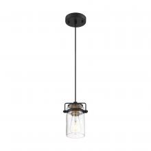Nuvo 60/6733 - Antebellum - 1 Light Mini Pendant - with Clear Glass -Black and Aged Gold Finish