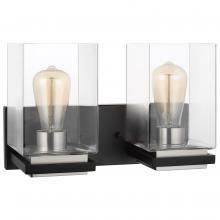 Nuvo 60/7652 - Crossroads; 2 Light Vanity; Matte Black with Clear Glass