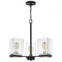 Nuvo 60/7655 - Crossroads; 3 Light Chandelier; Matte Black with Clear Glass