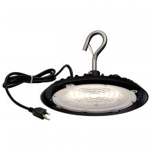 Nuvo 65/962 - 60 Watt; Hi-Pro Shop Light with Plug; 8" Dia.; 5000K; Black Finish; 120 Volt