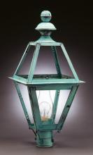 Northeast Lantern 1023-AC-CIM-CLR - Post Antique Copper Medium Base Socket With Chimney Clear Glass