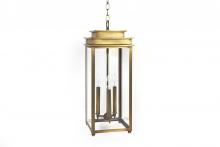 Northeast Lantern 10742-AB-LT3-CLR - Ellis Large Hanging Antique Brass 3 Candelabra Sockets Clear Glass