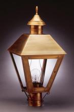 Northeast Lantern 1113-AB-CIM-FST - Post Antique Brass Medium Base Socket With Chimney Frosted Glass