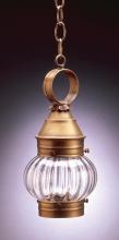 Northeast Lantern 2012-AC-MED-CLR - Onion Hanging No Cage Antique Copper Medium Base Socket Clear Glass
