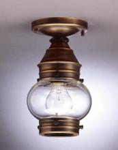 Northeast Lantern 2014-DAB-MED-CLR - Onion Flush No Cage Dark Antique Brass Medium Base Socket Clear Glass
