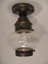 Northeast Lantern 2024-DAB-MED-CLR - Onion Flush No Cage Dark Antique Brass Medium Base Socket Clear Glass