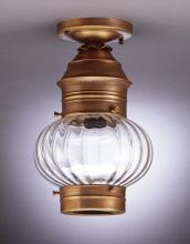 Northeast Lantern 2034-VG-MED-CLR - Onion Flush No Cage Verdi Gris Medium Base Socket Clear Glass