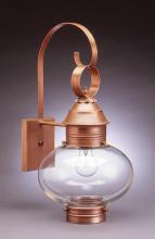 Northeast Lantern 2041-AC-MED-CLR - Onion Wall No Cage Antique Copper Medium Base Socket Clear Glass