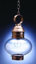 Northeast Lantern 2042-DB-MED-CLR - Onion Hanging No Cage Dark Brass Medium Base Socket Clear Glass