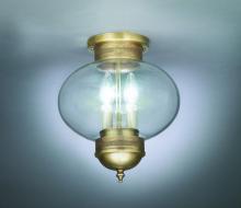 Northeast Lantern 2044-DAB-MED-CLR - Onion Flush No Cage Dark Antique Brass Medium Base Socket Clear Glass