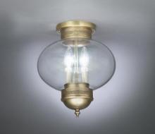 Northeast Lantern 2044-DB-MED-CLR - Onion Flush No Cage Dark Brass Medium Base Socket Clear Glass
