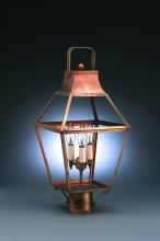 Northeast Lantern 2243-AC-LT3-CLR - Tapered Post Antique Copper 3 Candelabra Sockets Clear Glass