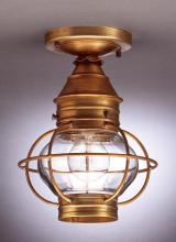 Northeast Lantern 2514-DAB-MED-CLR - Caged Onion Flush Dark Antique Brass Medium Base Socket Clear Glass