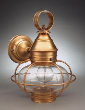 Northeast Lantern 2525-DB-MED-CLR-NS - Caged Onion Wall Dark Brass Medium Base Socket Clear Glass No Scroll