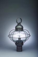 Northeast Lantern 2543-DB-MED-CLR - Caged Onion Post Dark Brass Medium Base Socket Clear Glass
