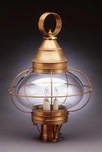 Northeast Lantern 2573-DB-MED-CLR - Caged Onion Post Dark Brass Medium Base Socket Clear Glass