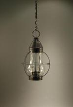 Northeast Lantern 2742-AB-MED-CLR - Caged Pear Hanging Antique Brass Medium Base Socket Clear Glass