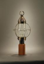 Northeast Lantern 2743-DB-MED-CLR - Caged Pear Post Dark Brass Medium Base Socket Clear Glass