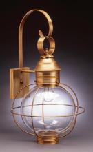 Northeast Lantern 2841-AC-MED-CLR - Caged Round Wall Antique Copper Medium Base Socket Clear Glass