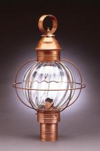 Northeast Lantern 2843-VG-MED-CLR - Caged Round Post Verdi Gris Medium Base Socket Clear Glass