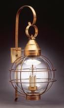 Northeast Lantern 2861-VG-LT3-OPT - Caged Round Wall Raw Copper 3 Candelabra Sockets Optic Glass