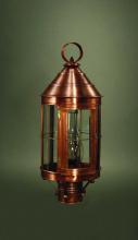 Northeast Lantern 3333-VG-CIM-CLR - Cone Top Post Verdi Gris Medium Base Socket With Chimney Clear Glass