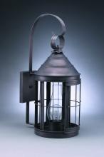 Northeast Lantern 3337-AB-CIM-CLR-NS - Cone Top Wall With Top Scroll Antique Brass Medium Base Socket With Chimney Clear Glass No