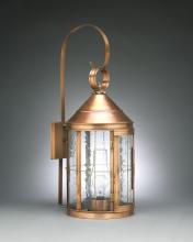 Northeast Lantern 3357-AB-CIM-CLR - Cone Top Wall With Top Scroll Antique Brass Medium Base Socket With Chimney Clear Glass