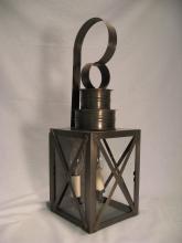 Northeast Lantern 5031-AB-MED-CLR - Can Top X-Bars Wall Antique Brass Medium Base Socket Clear Glass