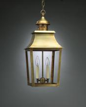 Northeast Lantern 5542-AB-LT2-CLR - Pagoda Hanging Antique Brass 2 Candelabra Sockets Clear Glass