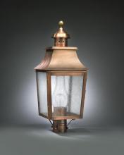 Northeast Lantern 5543-DB-CIM-CLR - Pagoda Post Dark Brass Medium Base Socket With Chimney Clear Glass