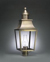 Northeast Lantern 5553-DB-LT3-CLR - Pagoda Post Dark Brass 3 Candelabra Sockets Clear Glass