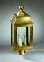 Northeast Lantern 5633-DB-CIM-CLR - Pagoda Post Dark Brass Medium Base Socket With Chimney Clear Glass