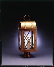 Northeast Lantern 6053-AB-CIM-CLR - Culvert Top X-Bars Post Antique Brass Medium Base Socket With Chimney Clear Glass