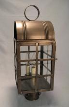 Northeast Lantern 6143-DB-CIM-CLR - Culvert Top H-Bars Post Dark Brass Medium Base Socket With Chimney Clear Glass