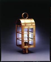 Northeast Lantern 6153-AB-CIM-CLR - Culvert Top H-Bars Post Antique Brass Medium Base Socket With Chimney Clear Glass