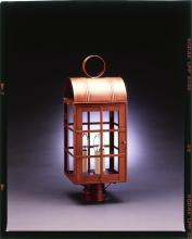 Northeast Lantern 6153-VG-CIM-CLR - Culvert Top H-Bars Post Verdi Gris Medium Base Socket With Chimney Clear Glass